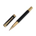 Ручка подарочная роллер, в кожзам футляре, корпус черный, золото 9669946 - фото 16910001