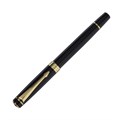 Ручка подарочная роллер, в кожзам футляре, корпус черный, золото 9669950 - фото 16910006