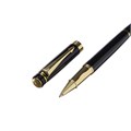 Ручка подарочная роллер, в кожзам футляре, корпус черный, золото 9669950 - фото 16910008
