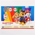 Картон цветной тонированный, А3, 36 листов, 18 цветов, немелованный, двусторонний, в пакете, 140 г/м², Щенячий патруль 9768959 - фото 16912563