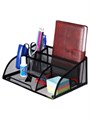 Подставка для канцелярских принадлежностей, 5 отделений, сетка, металл, чёрная 9930873 - фото 16921661