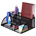 Подставка для канцелярских принадлежностей, 5 отделений, сетка, металл, чёрная 9930873 - фото 16921662