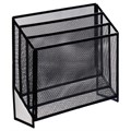 Лоток вертикальный, настольный, 3 отделения, сетка, металл, черный 9930875 - фото 16921664