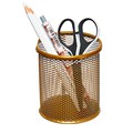 Стакан для пишущих принадлежностей, круглый, сетка, металл, золотой 9930884 - фото 16924790