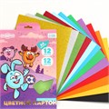 Картон цветной с блёстками, А4, 12 листов, 12 цветов, немелованный, двусторонний, в папке, 250 г/м², Смешарики 10026324 - фото 16925341