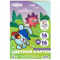 Картон цветной тонированный, А4, 16 листов, 16 цветов, немелованный, двусторонний, в пакете, 180 г/м², Смешарики 10026312 - фото 16925993