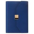 Органайзер на кольцах А6+, 80 листов, кожзам, c клапаном, линия, с ручкой, в подарочной коробке, синий 10222809 - фото 16926854