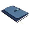 Органайзер на кольцах А6+, 80 листов, кожзам, c хлястиком, линия, с ручкой, в подарочной коробке, синий 10222821 - фото 16926870
