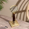 Лупа настольная сувенирная "Рист" дерево, латунь 25 см 9922322 - фото 16929991