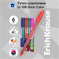 Набор из 6 ручек шариковых, ErichKrause, U-108 Stick Color узел 1.0 мм цвет микс 10524969 - фото 16930169