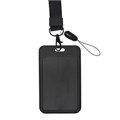 Бейдж-карман вертикальный внешний 110*68мм, внут 85*54мм, пластик, черный, лента 80*2см 10511372 - фото 16934629