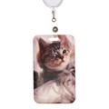 Бейдж-карман вертикальный внеш 110*68мм, внут 85*54мм, пластик, Котик, рулетка-карабин 60см   105113 10511377 - фото 16934634