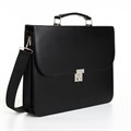 Портфель деловой, 38*3,5*28 см, отд на клапане, дл.ремень, черный 10463001 - фото 16935471