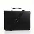 Портфель деловой, 38*3,5*28 см, отд на клапане, дл.ремень, черный 10463001 - фото 16935474