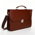 Портфель деловой, 38*3,5*28 см, отд на клапане, дл.ремень, коричневый 10463002 - фото 16935478