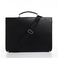 Портфель деловой, 38*4*27 см, отд на клапане, дл.ремень, черный 10463003 - фото 16935490