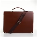Портфель деловой, 38*4*27 см, отд на клапане, дл.ремень, коричневый 10463004 - фото 16935497