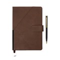 Ежедневник недатированный А5, 140л, клетка, к/зам, с ручкой, в подар. короб., Коричневый 10536935 - фото 16938528