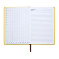 Ежедневник недатированный, А5, 140л, клетка, обл.кожзам, с хлястиком, Цветы, желтый 10536937 - фото 16938557