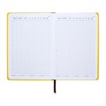 Ежедневник недатированный, А5, 140л, клетка, обл.кожзам, с хлястиком, Цветы, желтый 10536937 - фото 16938558