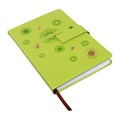 Ежедневник недатированный, А5, 140л, клетка, обл.кожзам, с хлястиком, Цветы, зеленый 10536938 - фото 16938561