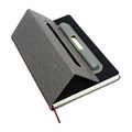 Ежедневник недатированный A5, 96л, лин, держатель для телефона/планшета/ручки, Серый 10537021 - фото 16938906