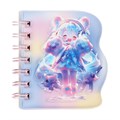 Записная книжка подарочная на гребне 80л,линия, цветной блок,облож.ПВХ 3D Аниме(10,2х10,5см)   10539 10539911 - фото 16939155