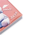 Записная книжка подарочная на гребне 80л,линия, цветной блок,обложка ПВХ 3D Мишка(10х10,5см)   10539 10539917 - фото 16939204