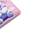 Записная книжка подарочная на гребне 80л,линия, цветной блок,обложка ПВХ 3D Мишка(10х10,5см)   10539 10539919 - фото 16939220