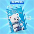 Записная книжка подарочная на гребне 80л,линия, цветной блок,обложка ПВХ 3D Мишка(17,6х13,5см)   105 10539924 - фото 16939244