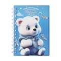 Записная книжка подарочная на гребне 80л,линия, цветной блок,обложка ПВХ 3D Мишка(17,6х13,5см)   105 10539924 - фото 16939245