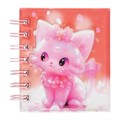 Записная книжка подарочная на гребне 80л,линия, цветной блок,обложка ПВХ 3D Кошка(10х10,5см)   10539 10539927 - фото 16939267