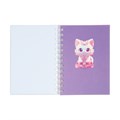 Записная книжка подарочная на гребне 80л,линия, цветной блок,обложка ПВХ 3D Кошка(17,6х13,5см)   105 10539932 - фото 16939300