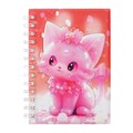 Записная книжка подарочная на гребне 80л,линия, цветной блок,обложка ПВХ 3D Кошка(17,6х13,5см)   105 10539933 - фото 16939305