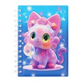 Записная книжка подарочная на гребне 80л,линия, цветной блок,обложка ПВХ 3D Кошка(17,6х13,5см)   105 10539934 - фото 16939312