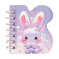 Записная книжка подарочная на гребне 80л,линия, цветной блок,обложка ПВХ 3D Зайка(10х10,5см)   10539 10539935 - фото 16939319