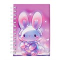 Записная книжка подарочная на гребне 80л,линия, цветной блок,обложка ПВХ 3D Зайка(17,6х13,5см)   105 10539941 - фото 16939358