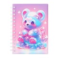 Записная книжка подарочная на гребне 80л,линия, цветной блок,обложка ПВХ 3D Мишка(17,6х13,5см)   105 10539948 - фото 16939396