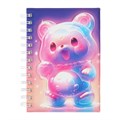 Записная книжка подарочная на гребне 80л,линия, цветной блок,обложка ПВХ 3D Мишка(17,6х13,5см)   105 10539951 - фото 16939410