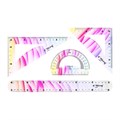 Набор геометрический гибкий силиконовый (линейка 30см+2 угольника+транспортир) Градиент 10553228 - фото 16941619