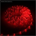 Световой шнур Luazon Lighting 10 мм, IP65, 5 м, 24 LED/м, 220 В, 8 режимов, свечение красное 1589822 - фото 16953979