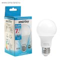 Лампа светодиодная Smartbuy, E27, А60, 7 Вт, 6000 К, холодный белый свет 3804023 - фото 16956418