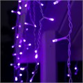 Гирлянда «Бахрома» 4 × 0.6 м, IP44, белая нить, 180 LED, свечение фиолетовое, 8 режимов, 220 В 3584214 - фото 16957333