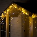 Гирлянда «Бахрома» 3 × 0.6 м, IP44, УМС, тёмная нить, 160 LED, свечение тёплое белое, мерцание белым, 220 В 3584177 - фото 16957624