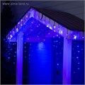 Гирлянда «Бахрома» 3 × 0.6 м, IP44, УМС, тёмная нить, 160 SMD-LED, свечение синее, 220 В 4356995 - фото 16961309