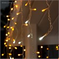 Гирлянда «Бахрома» 3 × 0.6 м, IP44, УМС, прозрачная нить, 160 LED, свечение жёлтое, мерцание белым, 220 В 4356985 - фото 16961879