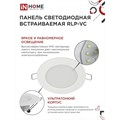 Панель светодиодная IN HOME RLP-VC, 6 Вт, 230 В, 6500 К, 420 Лм, 95x30 мм, круглая, белая 4775394 - фото 16962336