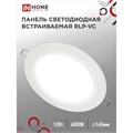Панель светодиодная IN HOME RLP-VC, 12 Вт, 230 В, 4000 К, 960 Лм, 145x30 мм, круглая, белая 4775397 - фото 16962345