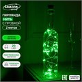 Гирлянда «Нить» 2 м роса с пробкой, IP44, серебристая нить, 20 LED, свечение зелёное, фиксинг, солнечная батарея 5189869 - фото 16966991