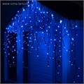 Гирлянда "Бахрома" 3 х 0.9 м , IP65, УМС, тёмная нить каучук, 232 LED, свечение синее, 220 В 5204455 - фото 16967214